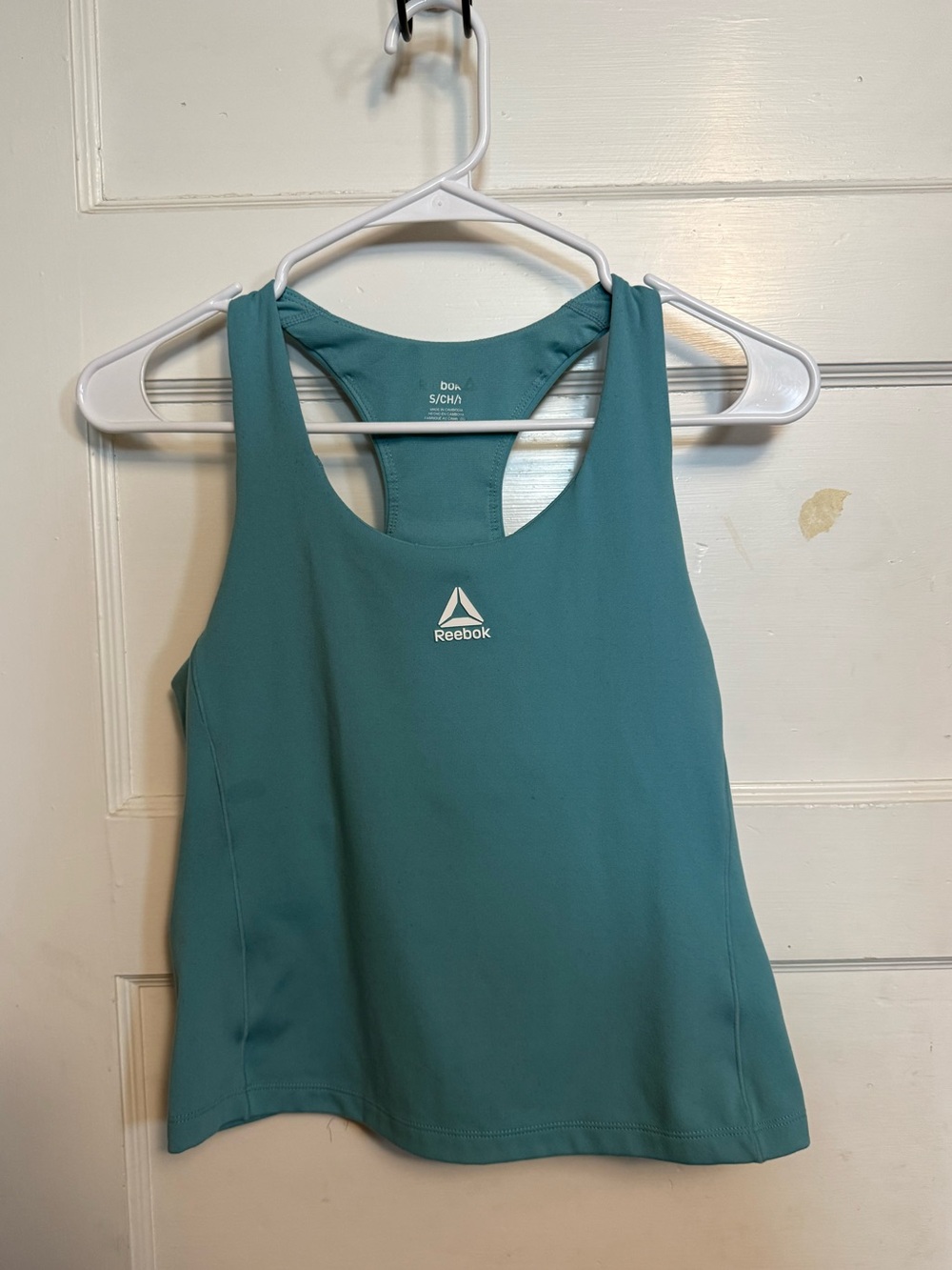 Reebok teal tank top, does have a built in bra NO PADS Size S #fitness #activewe